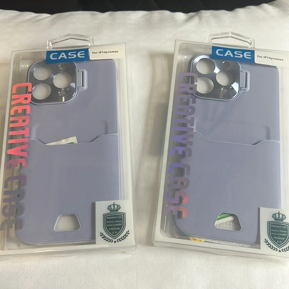 HPHRE for iPhone 14 Pro Max Case with Card Holder and Metal Stand,